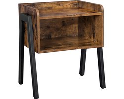 ZAZA Home nachtkast - bijzettafel - industrieel design - vintage bruin-zwart
