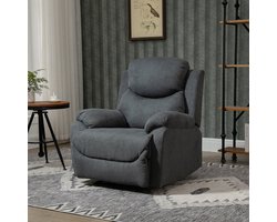 Zaza Home Ontspan leunstoel, televisie -fauteuil met leugenfunctie, ruststoel, liggende stoel met linnen look, tv -fauteuil tot 150 kg veerkrachtig