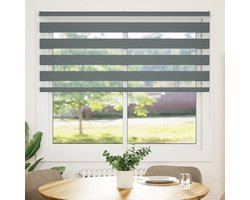 Zebra Rolgordijn | Jaloezie 155x100 cm stofbreedte 150,9 cm donkergrijs