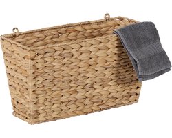 Zeedreiging Wandmand voor Keuken, Badkamer en Woonkamer - Handgevlochten Opbergmand met Metalen Ogen