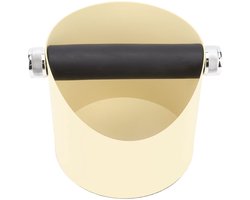 Zeefbak voor zeefhouder, 13,5 x 12,2 x 15 cm, ronde rubberen emmer, espresso-afvalbak, koffiezetapparaat, afvalbak, klopbak voor thuis, restaurant en café (geel)