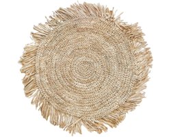 zeegras placemat rond naturel franjes 38cm