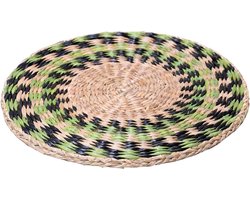 Zeegras Placemat - Ronde Mat - Tafel Decoratie - Handgeweven Design - 20 cm - Natuurlijk