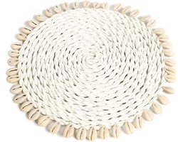 Zeegras Shell Pan Coaster - Keukenonderzetter - Potstandaard - Eilandstijl - 23 cm x 23 cm x 1 cm