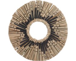Zeegras Spiegel - Wanddecoratie Spiegel - Interieur Verfraaien - Handgeweven Textuur - 37 cm Diameter - Natuurlijk
