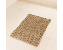 Zeegrasvloerkleed 72x45 cm Handgeweven van natuurlijke vezels NIRAMA Rechthoekig deurmattapijt