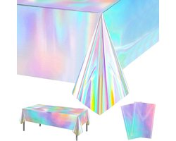 Zeemeerminnen tafelkleed set van 2, waterdicht en feestelijk voor verjaardagen en themafeesten, 137 x 274 cm