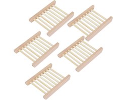 Zeepbakje Bamboe - Houten Zeephouder - Badkamer Organisatie - Uniek Droogontwerp - 11.5x8.6cm - Natuurlijk