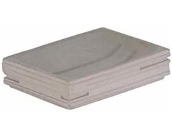 Zeepbakje Beton - Zeephouder Hoekig - Badkamer Organisatie - Met Verhogingen - 11 x 25 x 8 cm - Beige