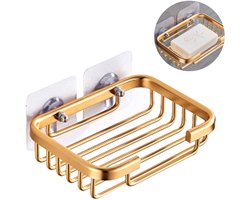 Zeepbakje Douche - Zeephouder Hangend Zonder Boren - Ruim Ontwerp & Snel Droog - 1 Stuks - Badkamer of Douche Goud