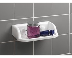 Zeepbakje kunststof met 2 zuignappen wit