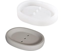 Zeepbakje Mal - Betonnen Bakje - Handgemaakt Knutselen - Food Grade Siliconen - 15 x 11 x 2.5 cm