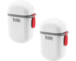 Zeepbakje met deksel - 2 stuks - Zeepdoosje met afvoer - Reis Zeephouder - Draagbaar Zeepschaal - Zeepblik - Wit
