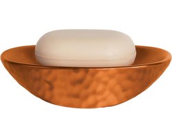 Zeepbakje Steen - Zeepbakje Koper - Badkamer Organisatie - Gehamerd Design - 9.5cm x 4cm x 17.5cm - Koper