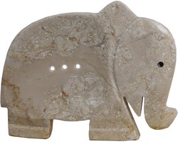 Zeepbakje van natuurlijk marmer - diermotief olifant - badkamer douche - wastafel - keuken