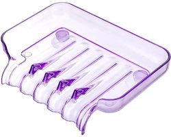 Zeepbakje - Zeepbakje douche - Polypropylene - Zeephouder - Badkamer Accessoires - Zelflozende Zeepbakjes - Zeep doosje - Voor Douches, Badkuipen, Keukens En Aanrechtbladen - 11.8*7cm - Paars