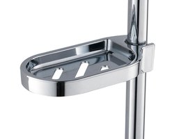 Zeepbakje-Zeepbakje douche zonder boren-ABS-kunststof 25Mm stang-360° draaibaar-Zilver