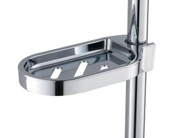 Zeepbakje-Zeepbakje douche zonder boren-ABS-kunststof 25Mm stang-360° draaibaar-Zilver