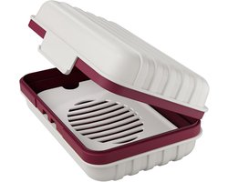 Zeepbakje - zeepdoos - Zeepbakjes met deksels - zeepbakje douche - zeepdoosje reis - Gemaakt van PP-materiaal - 12cm*7.6cm*5cm - grijsachtig wit