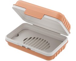 Zeepbakje - zeepdoos - Zeepbakjes met deksels - zeepbakje douche - zeepdoosje reis - Gemaakt van PP-materiaal - 12cm*7.6cm*5cm - oranje