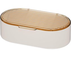 Zeepbakje - Zeephouder - Zeepdoos - Zeep Mat - Zeepblik - Draagbare Bar Zeepetui - Zeepdoosje met Deksel - Badkamer Accessoires - Douche - Wit