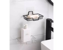 Zeepbakje - Zonder boren - plakstrip - Douche - Bad - Badkamer - Keuken - Luxe - Zwart