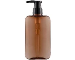 Zeepdispenser 300ml - Amber vierkant - Acryl met zwarte pomp - Modern voor keuken en badkamer - ShopVlot