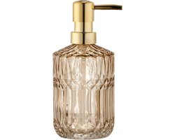 Zeepdispenser Glazen met Pomp - Vintage Pompdispenser - 1 stuk - Amber - Sterk Plastic