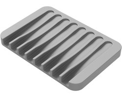Zeepdispenser - Grijze Silicone Zeephouder - Drainage Ontwerp - Ideaal voor Badkamer en Reizen - ShopVlot
