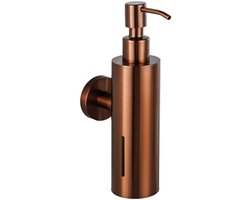 Zeepdispenser Koper - 250ml - Zeeppompje - Zeeppomp - Wandmontage - Hangend - RVS - Geborsteld Koper PVD