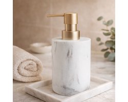 Zeepdispenser – Marmer Wit – Ø8 x H17 cm