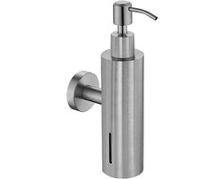 Zeepdispenser RVS - Zilver - 250ml - Zeeppompje - Wandmontage - Hangend - Geborsteld RVS