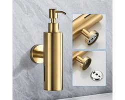 Zeepdispenser van roestvrij staal 304, wandmontage Zeepdispenser van roestvrij staal, geschikt voor badkamer, ronde verchroomde zeepdispenser, badkamer, wandmontage