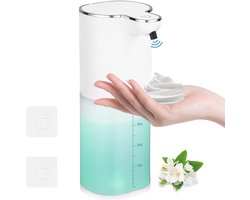 Zeepdispenser wandbevestiging zonder boren 400 ml elektrische - USB-oplaadbaar IPX5 waterdicht - voor keuken en badkamer (wit)