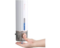 Zeepdispenser wandbevestiging zonder boren, hotelzeepdispenser, pers, wandmontage voor douche, 450 ml, zeepdispenser, handmatige dispenser voor douchegel/shampoo/desinfectiemiddel,