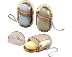 Zeepdoos-1 stuk-transparante kleur-7 cm * 11 cm-draagbare reiscontainer-lekkagebestendige toilet zeepbox met afvoergat-geschikt voor badkamer / douche / sportschool / school / camping / vakantie / buitenactiviteiten