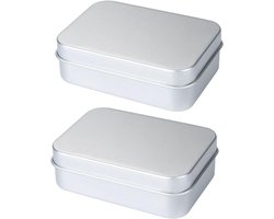 Zeepdoosje met Deksel - 2 stuks - Zeepbakje - Zeephouders - Beschermen- en Reisblik - Zeepkist - Zeepblik - Aluminium - Reisformaat Toiletartikelen - Badkamer Accessoires - 96*68*30mm - Zilver