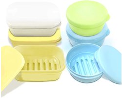 Zeepdoosje met deksel Waterdichte Houder-Zeepbakjes - Badkamer Organisatie - Geel Wit Blauw Groen zeepdoosje met deksel