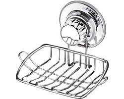 Zeephouder - 13 X 7,5 X 8 Cm - Draagvermogen 5 Kg - Krachtige Zuignap - Rvs - Zeepbakje - Zeeprekje Hangend - Douche / Badkamer Rekje - Zonder Boren - Handi G& Praktisch - Makkelijk Te Installeren - Zilver