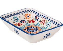 Zeephouder Handgemaakt Rood Wit Blauw - 13x9x3,5cm; 195g - 13x9x3.5cm; 195g