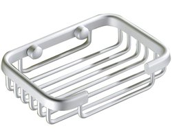 Zeephouder Hangend - Zeepbakje - Aluminium - Zeepmand Opslagrekken - Sponsrek - Badkameraccessoires - Voor Opslag Zeep Spons Borstel - Classic Drilling - 13,5x8,5x3,5CM - Zilver