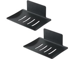 Zeephouder - roestvrij staal - zonder boren - 2 stuks - zwart