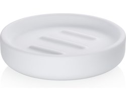 Zeephouder, Zeepbakje, 11.5 cm, Keramiek met Rubbercoating, Wit - Kela | Sana