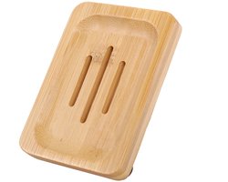 Zeephouder - Zeepbakje - Bamboe - Zeepafvoer - Zeep droger - 12x8cm - Soap dish - Shampoo bar holder - Badkamer accessoire - Jonyx