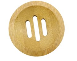 Zeephouder - Zeepbakje - Bamboe - Zeepafvoer - Zeep droger - 8cm diameter - Soap dish - Shampoo bar holder - Badkamer accessoire - Jonyx
