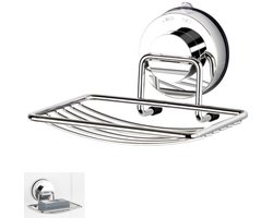 Zeephouder -Zeepbakje metaal-zonder boren-wandopbergruimte-geschikt voor badkamers-toiletten-zilver-13*9cm