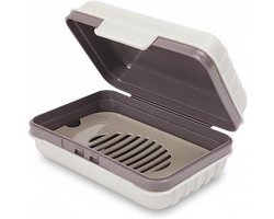 Zeephouders - Zeepbakje - Polypropyleen - Zeepkist - Draagbare Bar Zeepetui - Zeepdoosje met Deksel - voor Douche/Badkamer/Keuken/Toilet/Reis - 12*7.6*5cm - Wit
