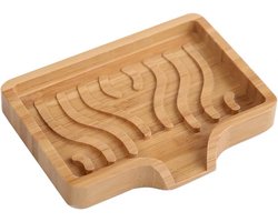 Zeepkist- Badkamer-Huishoudelijke-1Stuk-Hout-Zeepbakje- 13*10*1.6cm-Plastic-Zeepbakje met afvoer-zeepkist - Lekvrije Zeepkist-zeephouder zonder boren-zeephouder douche