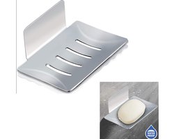 Zeepkist - Zeephouders - Zeepdoos - Draagbare Bar Zeepetui - Zeepbakje zonder Boren - Zeepbakje - Zeepkist - Zeepblik - Badkamer Accessoires - voor douche badkamer keuken werkblad - zilver - 1 stuks