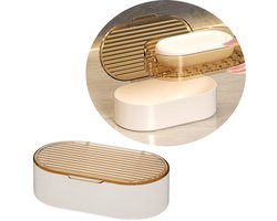Zeepkist - Zeephouders - Zeephouder Met Afvoer - Zeep Mat - Draagbare Bar Zeepetui - Zeepdoosje met Deksel - Zeepbakje - Zeepkist - Zeepblik - Badkamer Accessoires - 1 stuks - voor vakantie en reizen - amber
